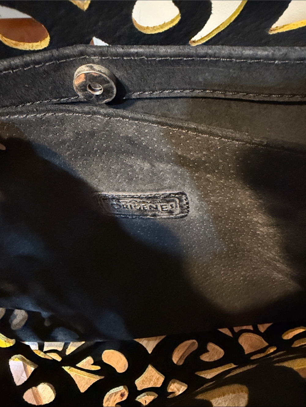 Maya Leather Filigree Tote in Mustard - Picture 6 of 6
